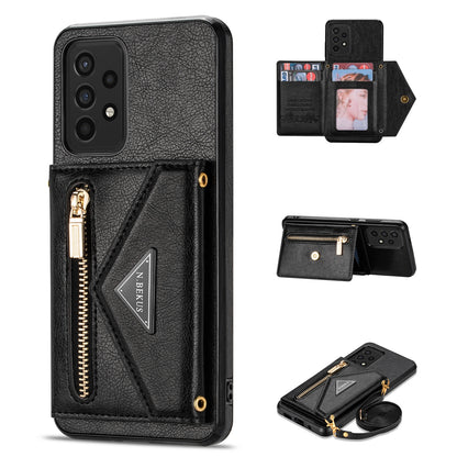 N.BEKUS Phone Case for Samsung Galaxy A52 4G/5G / A52s 5G, PU Leather + TPU Card Slots Holder Kickstand Cover with Strap