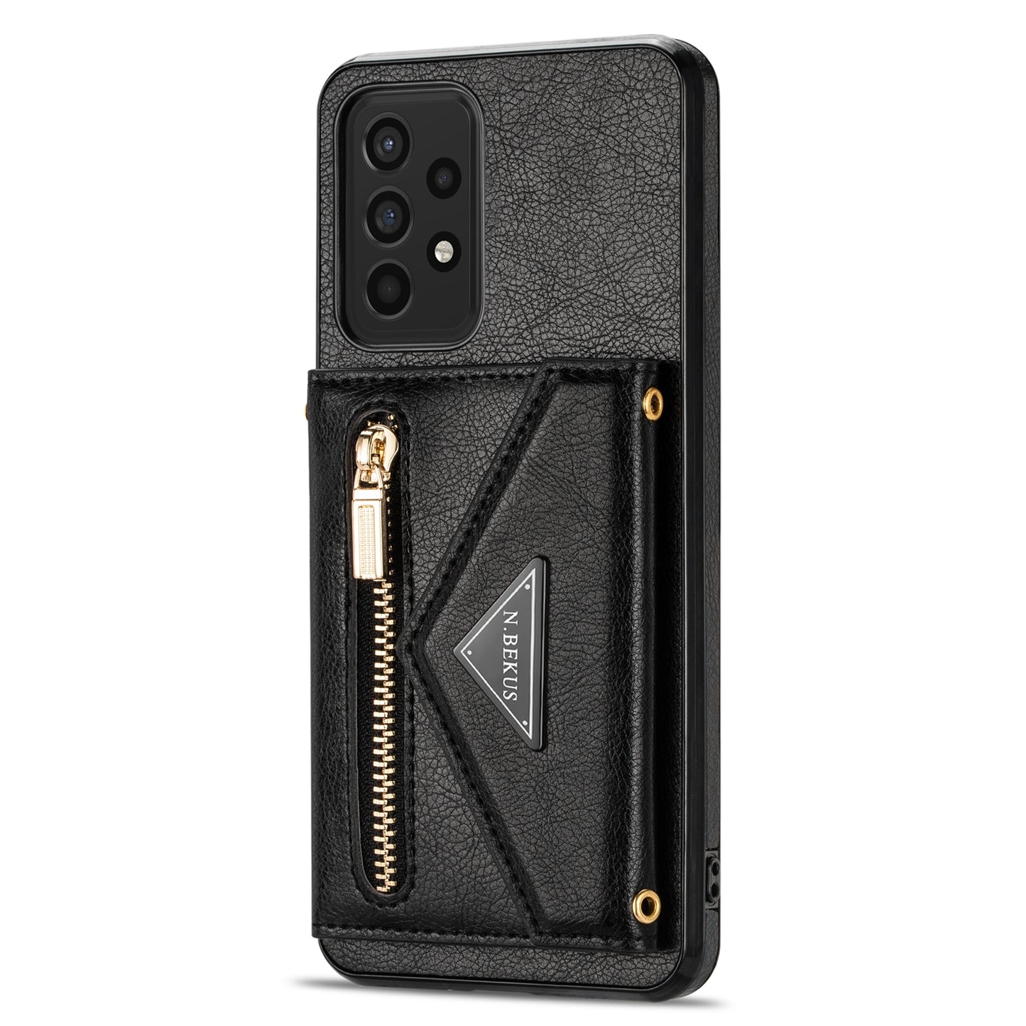 N.BEKUS Phone Case for Samsung Galaxy A52 4G/5G / A52s 5G, PU Leather + TPU Card Slots Holder Kickstand Cover with Strap