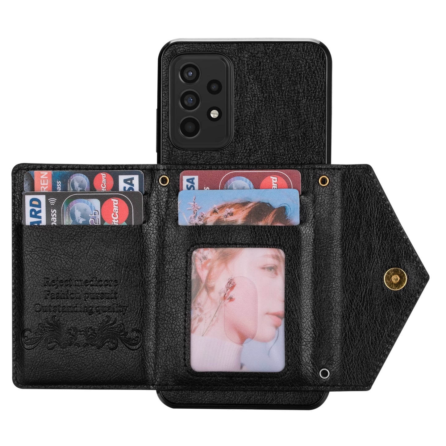 N.BEKUS Phone Case for Samsung Galaxy A52 4G/5G / A52s 5G, PU Leather + TPU Card Slots Holder Kickstand Cover with Strap