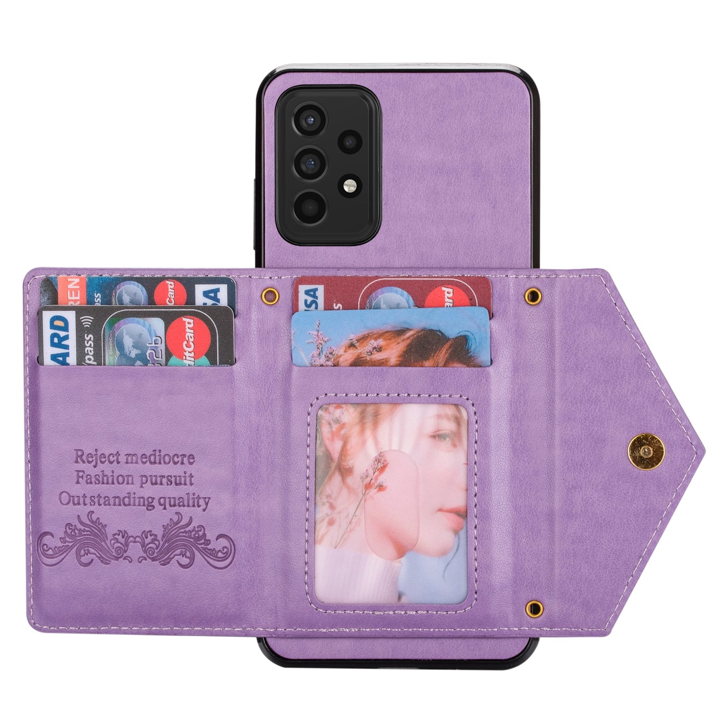 N.BEKUS Phone Case for Samsung Galaxy A52 4G/5G / A52s 5G, PU Leather + TPU Card Slots Holder Kickstand Cover with Strap