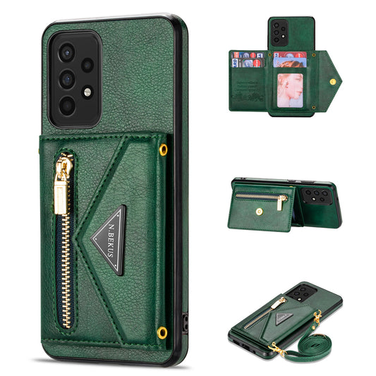 N.BEKUS Phone Case for Samsung Galaxy A52 4G/5G / A52s 5G, PU Leather + TPU Card Slots Holder Kickstand Cover with Strap