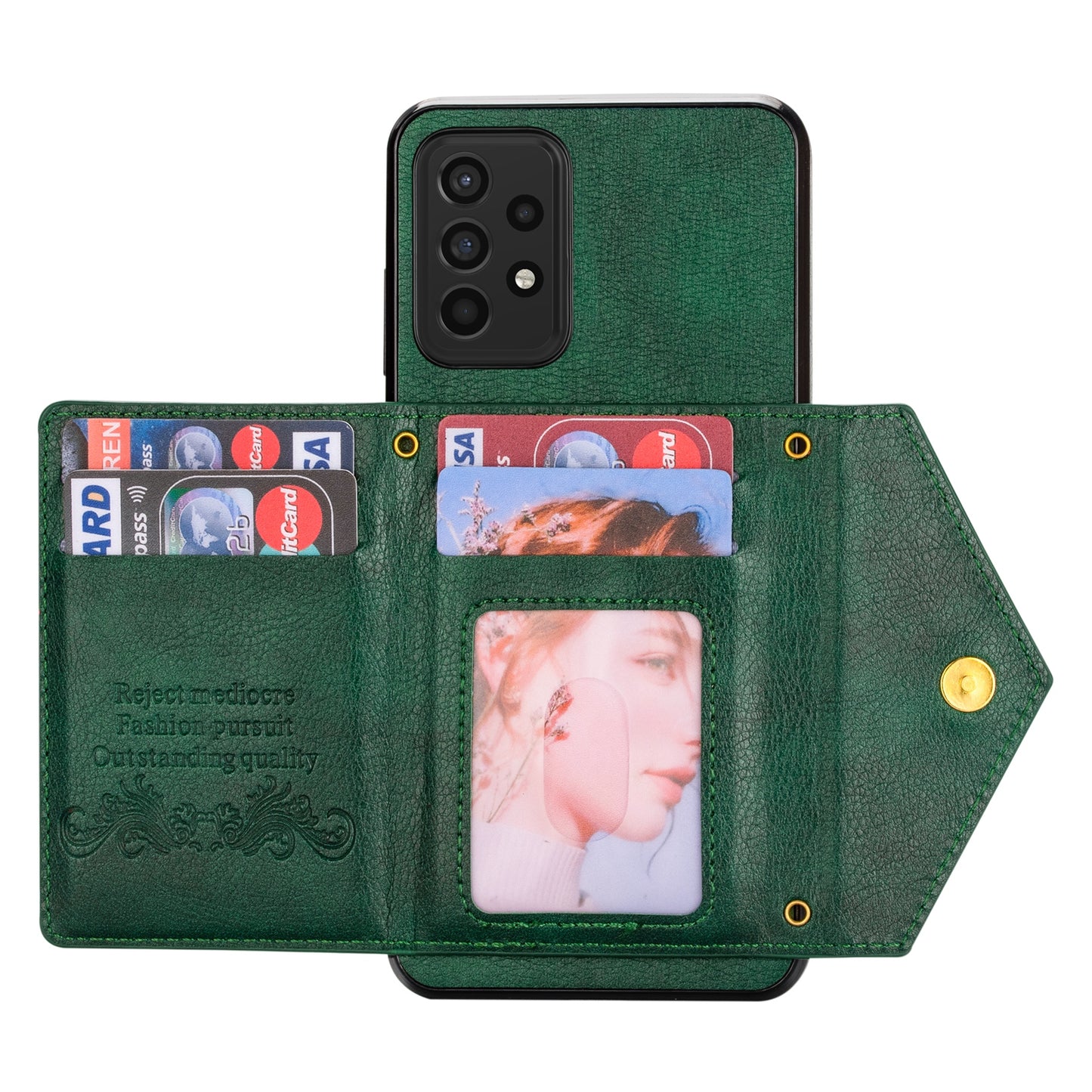 N.BEKUS Phone Case for Samsung Galaxy A52 4G/5G / A52s 5G, PU Leather + TPU Card Slots Holder Kickstand Cover with Strap