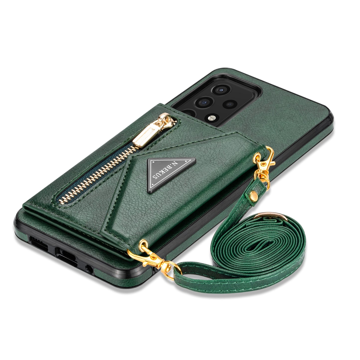 N.BEKUS Phone Case for Samsung Galaxy A52 4G/5G / A52s 5G, PU Leather + TPU Card Slots Holder Kickstand Cover with Strap