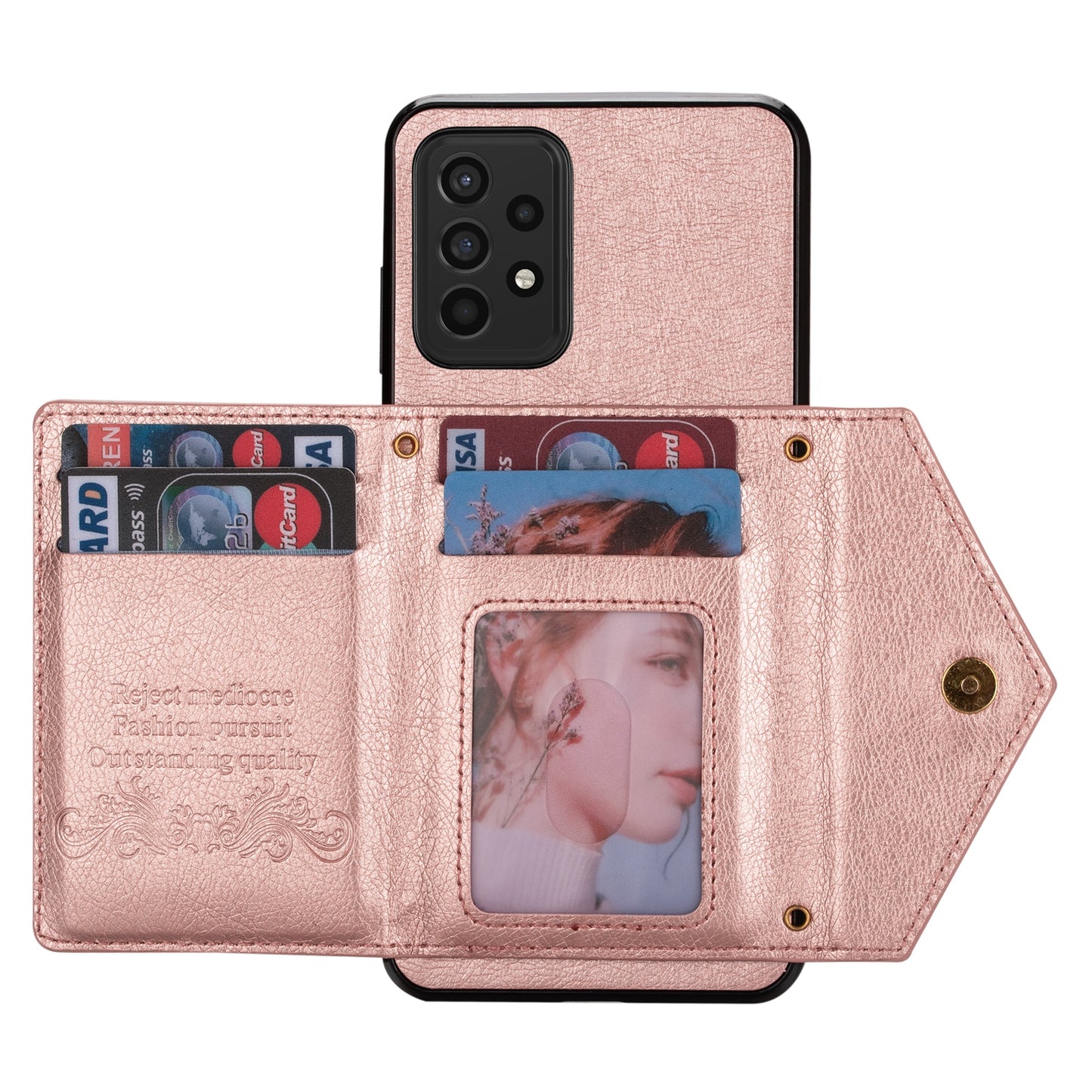 N.BEKUS Phone Case for Samsung Galaxy A52 4G/5G / A52s 5G, PU Leather + TPU Card Slots Holder Kickstand Cover with Strap