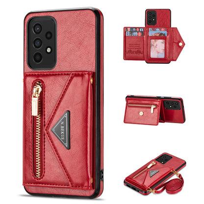 N.BEKUS Phone Case for Samsung Galaxy A52 4G/5G / A52s 5G, PU Leather + TPU Card Slots Holder Kickstand Cover with Strap