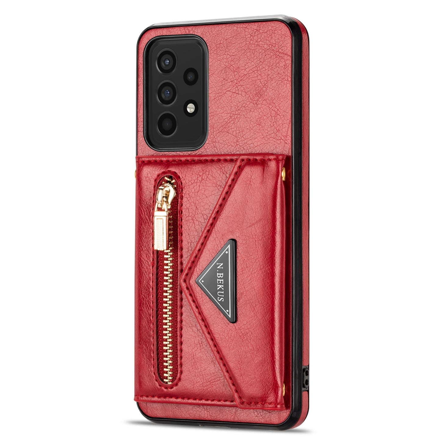 N.BEKUS Phone Case for Samsung Galaxy A52 4G/5G / A52s 5G, PU Leather + TPU Card Slots Holder Kickstand Cover with Strap