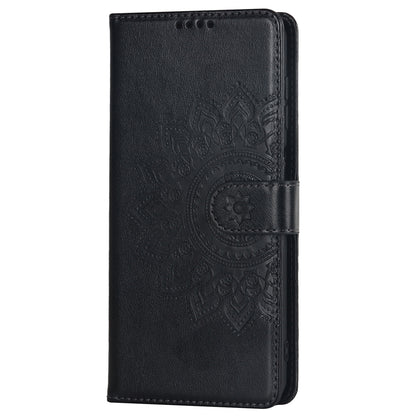 For Samsung Galaxy A12 R61 Texture Felled Seam PU Leather + TPU Stand Phone Case Pattern Imprinted Wallet Cover