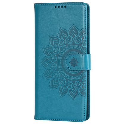 For Samsung Galaxy A12 R61 Texture Felled Seam PU Leather + TPU Stand Phone Case Pattern Imprinted Wallet Cover
