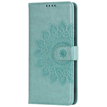 For Samsung Galaxy A12 R61 Texture Felled Seam PU Leather + TPU Stand Phone Case Pattern Imprinted Wallet Cover