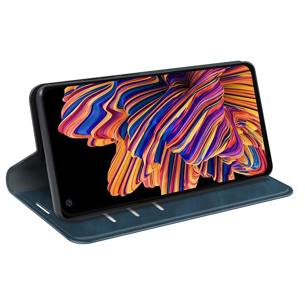 For Samsung Galaxy Xcover Pro PU Leather Attached TPU Inner Case Stand Function Magnetic Auto-absorbed Skin Touch Flip Wallet Phone Cover