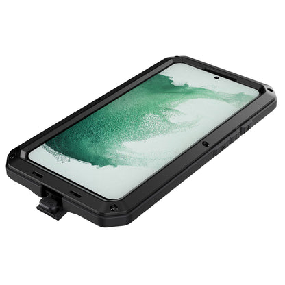 Silicone Metal Hybrid Phone Case for Samsung Galaxy S21 FE 5G/S21 Fan Edition, Tempered Glass Anti-Dust Plug Design Phone Accessory