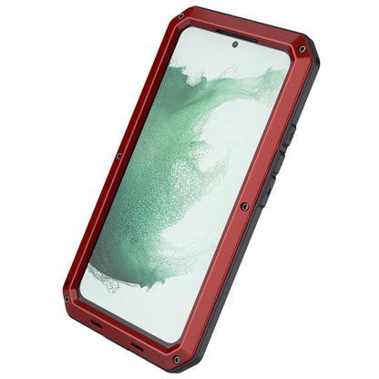 Silicone Metal Hybrid Phone Case for Samsung Galaxy S21 FE 5G/S21 Fan Edition, Tempered Glass Anti-Dust Plug Design Phone Accessory