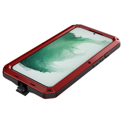 Silicone Metal Hybrid Phone Case for Samsung Galaxy S21 FE 5G/S21 Fan Edition, Tempered Glass Anti-Dust Plug Design Phone Accessory