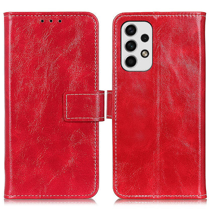 Retro Style Crazy Horse Texture Leather Case for Samsung Galaxy A23 4G (165.4 x 76.9 x 8.4mm)/(165.4 x 76.9 x 8.4mm), Folio Flip Wallet Stand Design Phone Case Cover Accessory