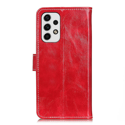 Retro Style Crazy Horse Texture Leather Case for Samsung Galaxy A23 4G (165.4 x 76.9 x 8.4mm)/(165.4 x 76.9 x 8.4mm), Folio Flip Wallet Stand Design Phone Case Cover Accessory