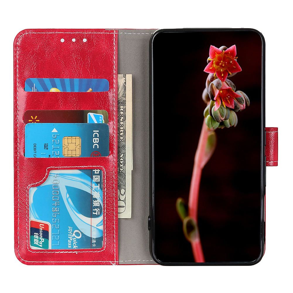 Retro Style Crazy Horse Texture Leather Case for Samsung Galaxy A23 4G (165.4 x 76.9 x 8.4mm)/(165.4 x 76.9 x 8.4mm), Folio Flip Wallet Stand Design Phone Case Cover Accessory