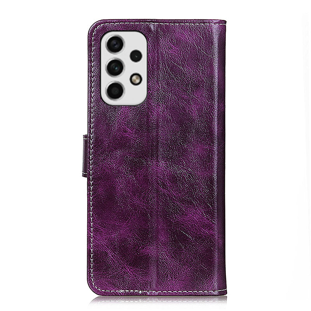 Retro Style Crazy Horse Texture Leather Case for Samsung Galaxy A23 4G (165.4 x 76.9 x 8.4mm)/(165.4 x 76.9 x 8.4mm), Folio Flip Wallet Stand Design Phone Case Cover Accessory