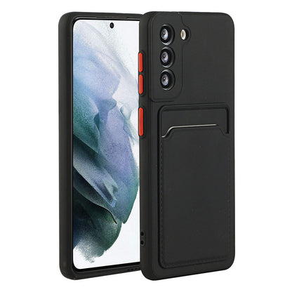 Card Slot Case for Samsung Galaxy S22 5G, Slim Fit Protective Soft TPU Shockproof Back Cover