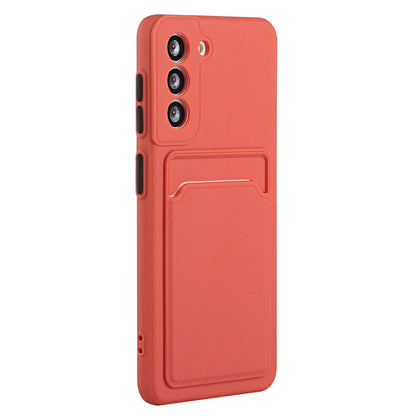 Card Slot Case for Samsung Galaxy S22 5G, Slim Fit Protective Soft TPU Shockproof Back Cover