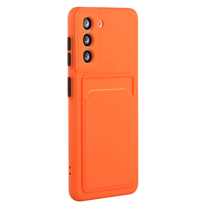 Card Slot Case for Samsung Galaxy S22 5G, Slim Fit Protective Soft TPU Shockproof Back Cover
