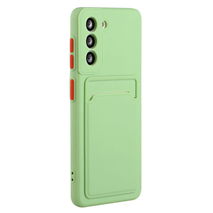 Card Slot Case for Samsung Galaxy S22 5G, Slim Fit Protective Soft TPU Shockproof Back Cover