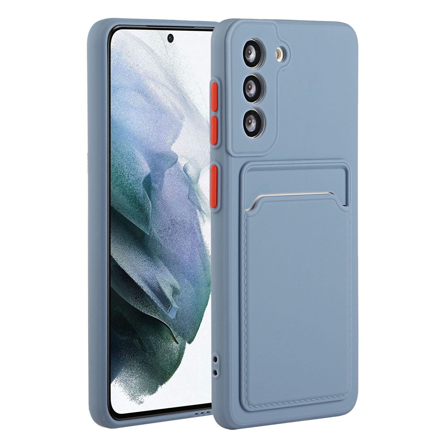 Card Slot Case for Samsung Galaxy S22 5G, Slim Fit Protective Soft TPU Shockproof Back Cover