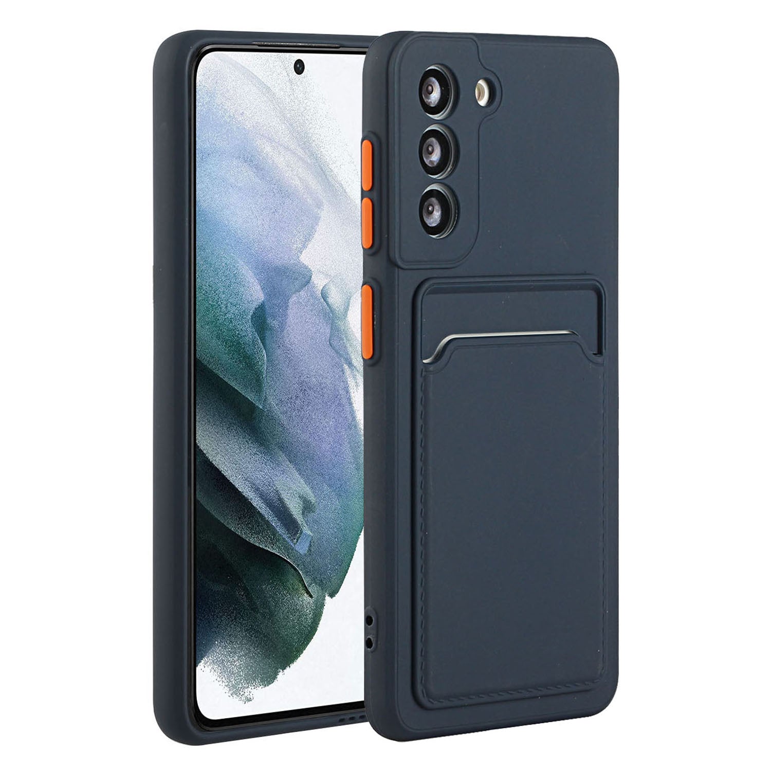 Card Slot Case for Samsung Galaxy S22 5G, Slim Fit Protective Soft TPU Shockproof Back Cover