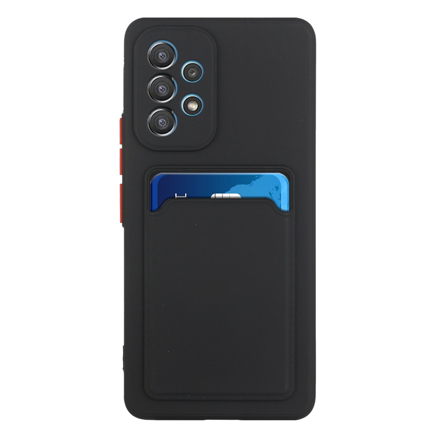 For Samsung Galaxy A53 5G Card Holder Slot Soft TPU Shockproof Anti-Scratch Case Case with Camera Lens Protection