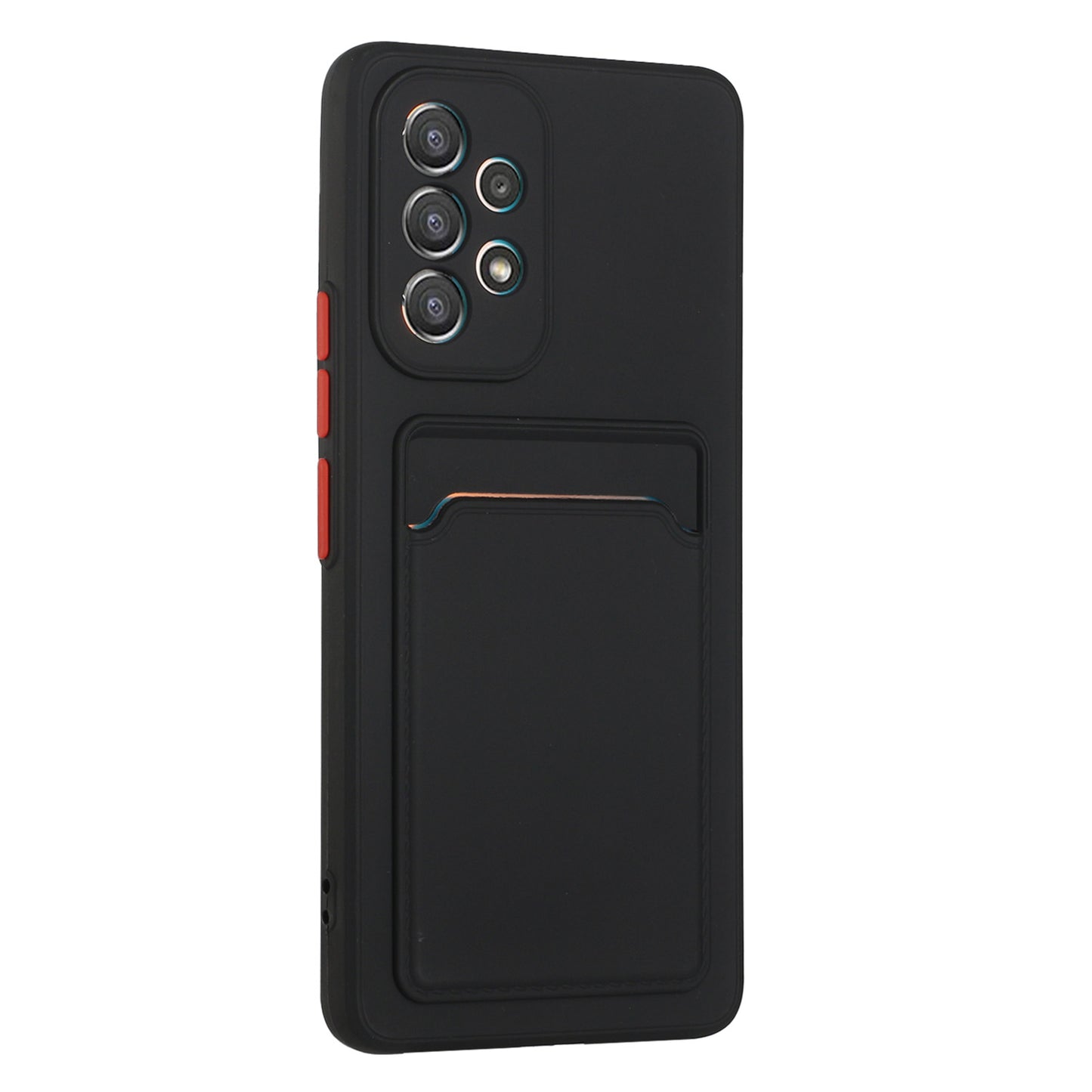 For Samsung Galaxy A53 5G Card Holder Slot Soft TPU Shockproof Anti-Scratch Case Case with Camera Lens Protection