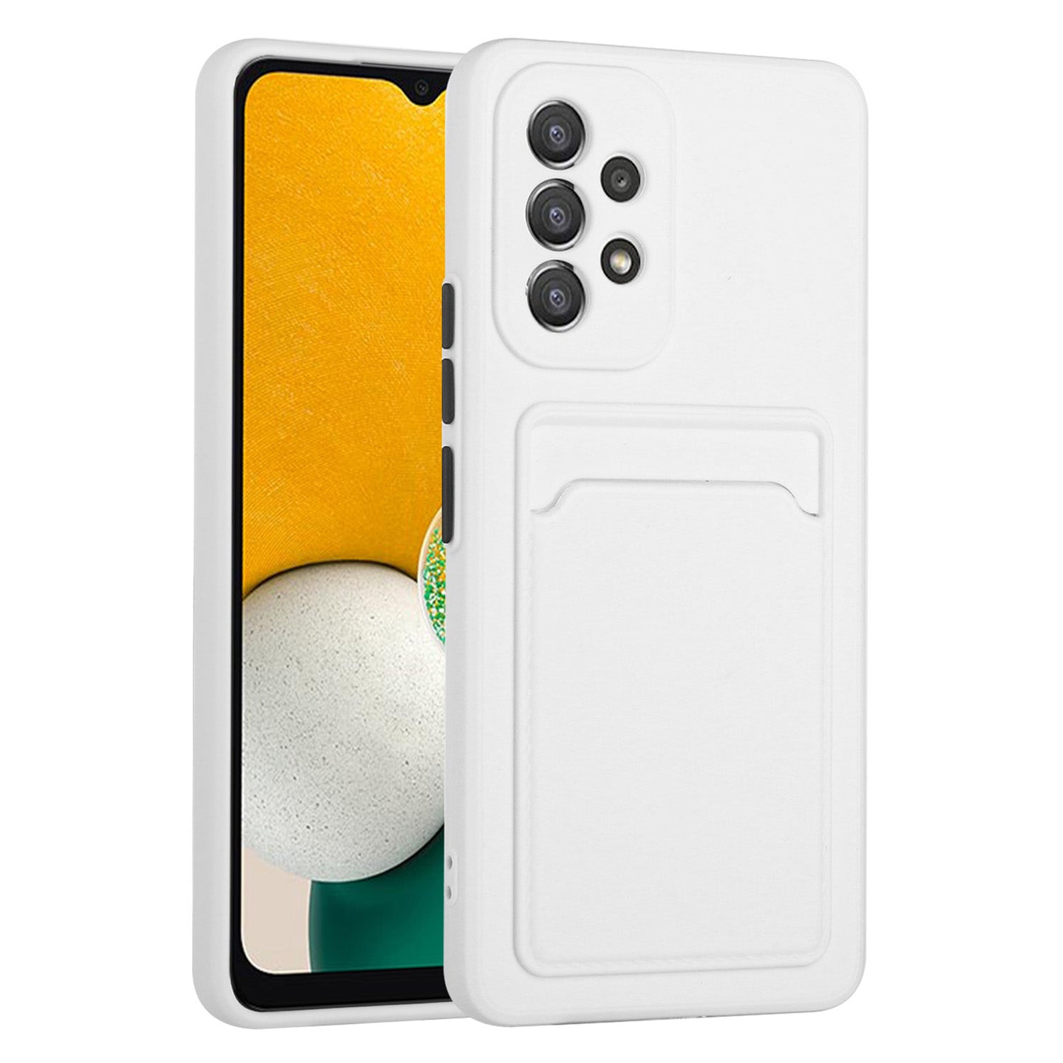 For Samsung Galaxy A53 5G Card Holder Slot Soft TPU Shockproof Anti-Scratch Case Case with Camera Lens Protection