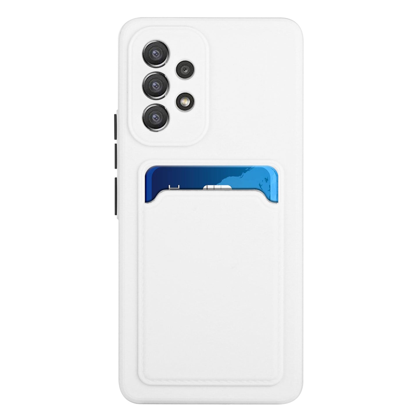 For Samsung Galaxy A53 5G Card Holder Slot Soft TPU Shockproof Anti-Scratch Case Case with Camera Lens Protection