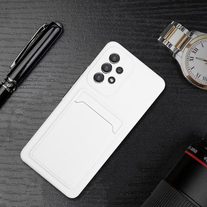 For Samsung Galaxy A53 5G Card Holder Slot Soft TPU Shockproof Anti-Scratch Case Case with Camera Lens Protection