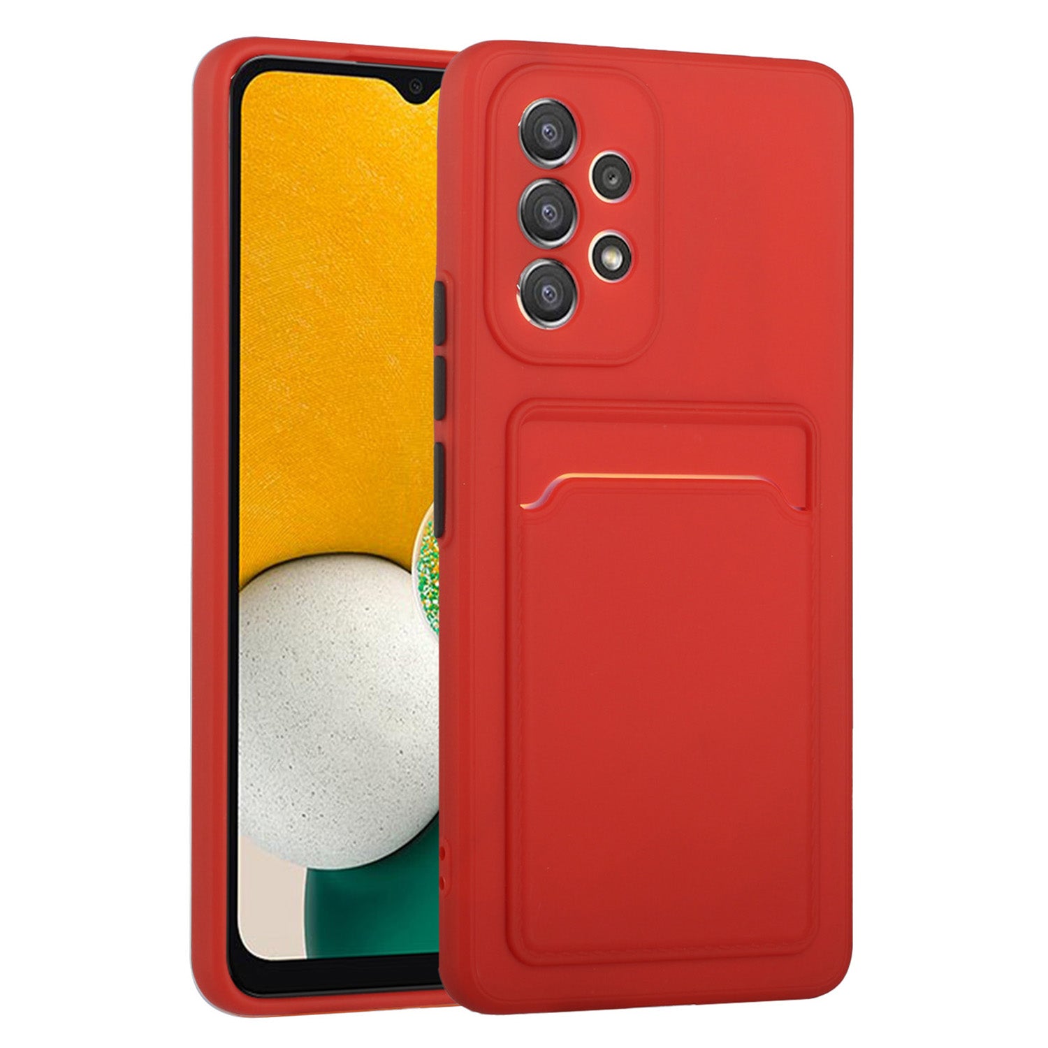 For Samsung Galaxy A53 5G Card Holder Slot Soft TPU Shockproof Anti-Scratch Case Case with Camera Lens Protection