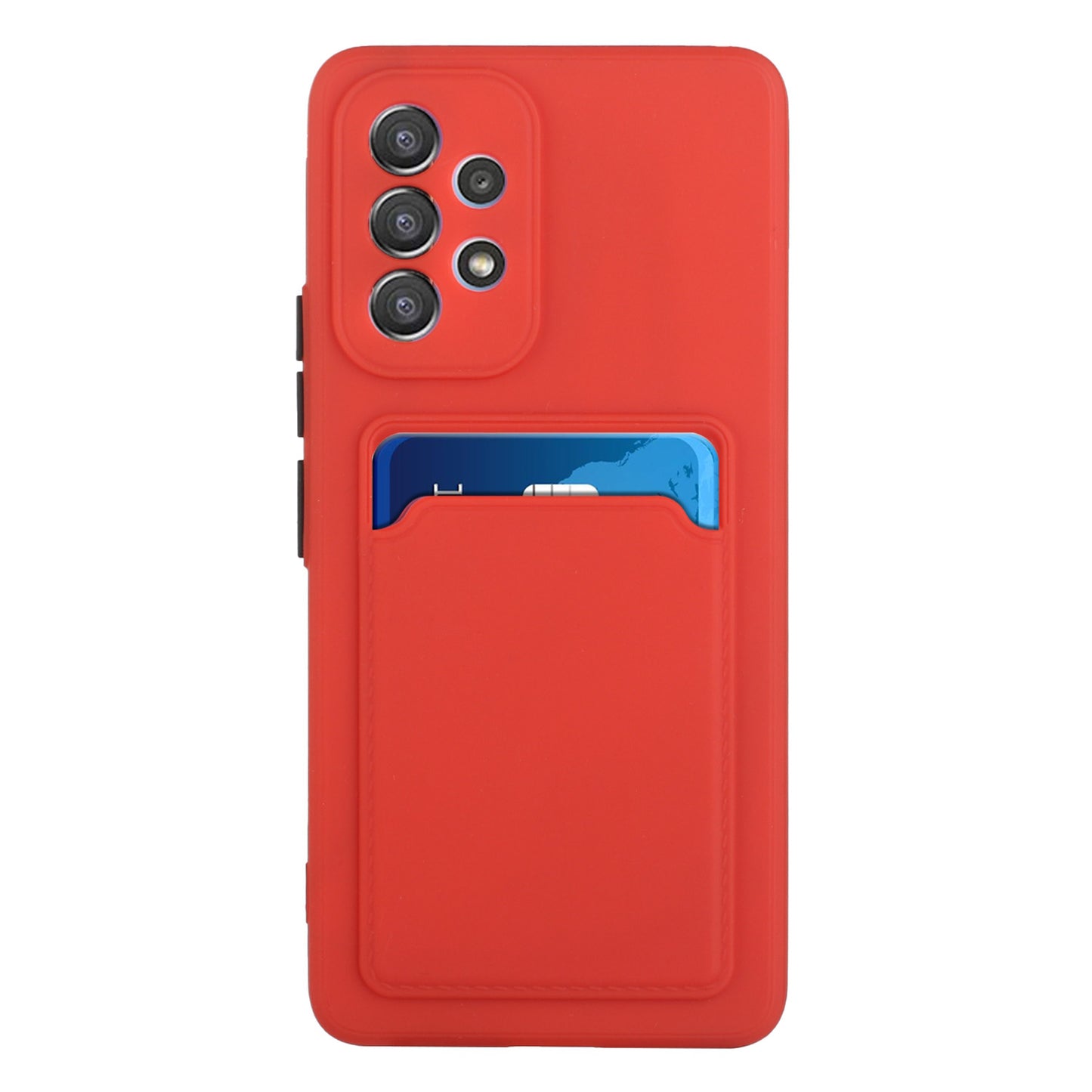 For Samsung Galaxy A53 5G Card Holder Slot Soft TPU Shockproof Anti-Scratch Case Case with Camera Lens Protection