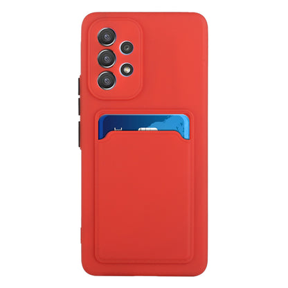 For Samsung Galaxy A53 5G Card Holder Slot Soft TPU Shockproof Anti-Scratch Case Case with Camera Lens Protection