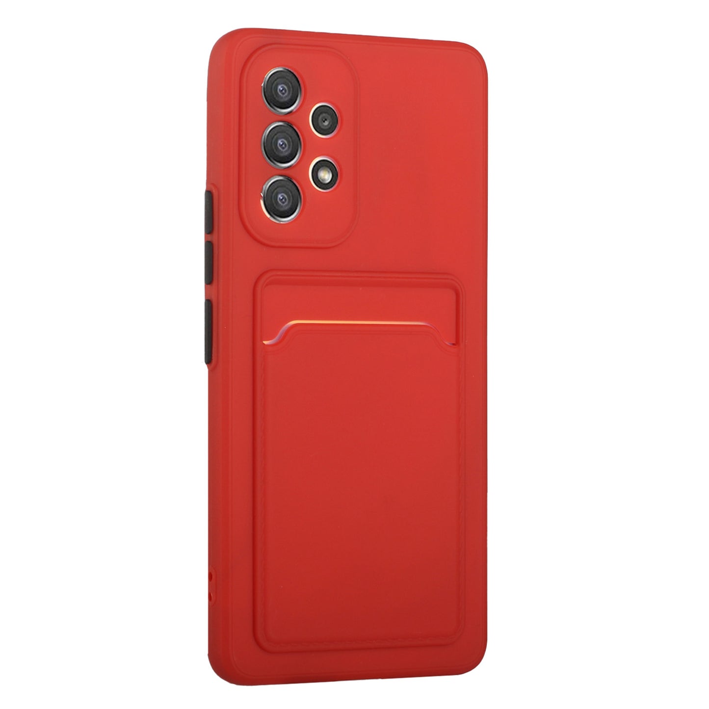 For Samsung Galaxy A53 5G Card Holder Slot Soft TPU Shockproof Anti-Scratch Case Case with Camera Lens Protection