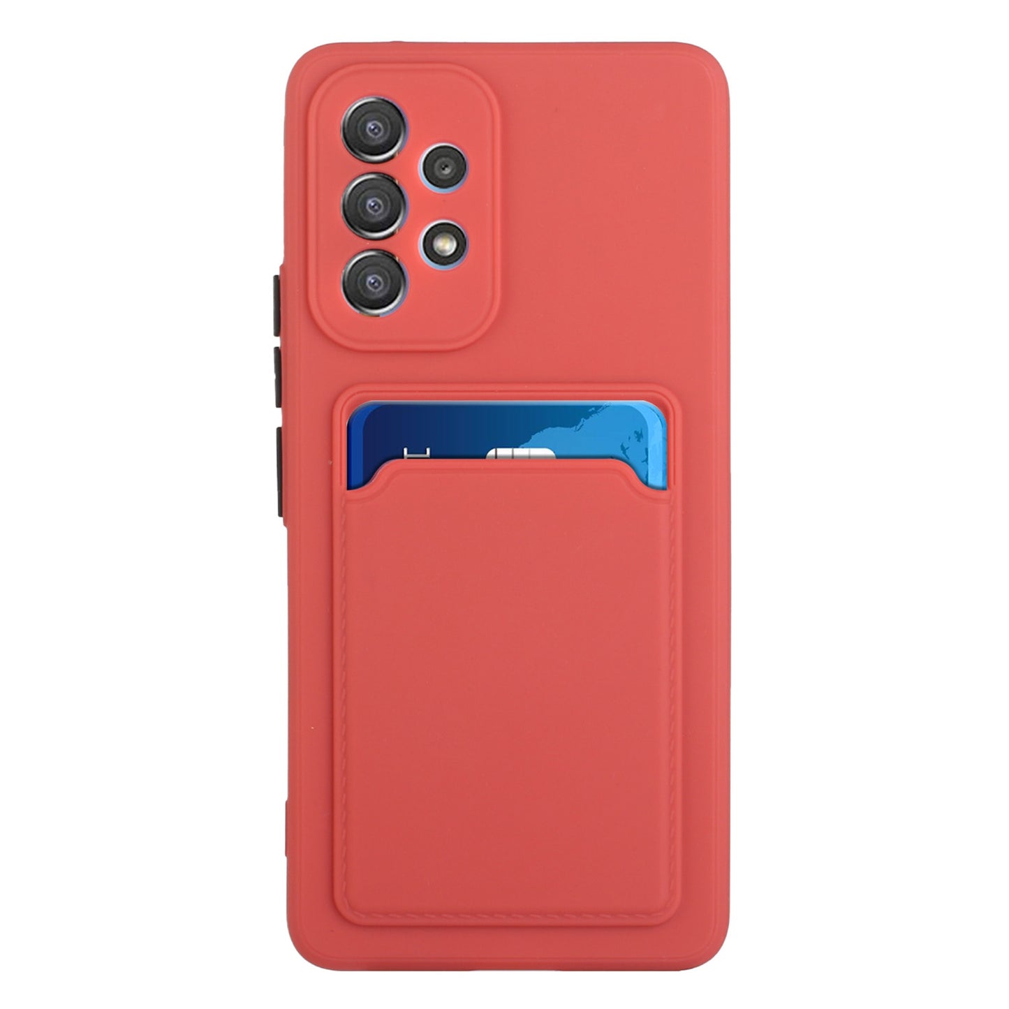 For Samsung Galaxy A53 5G Card Holder Slot Soft TPU Shockproof Anti-Scratch Case Case with Camera Lens Protection