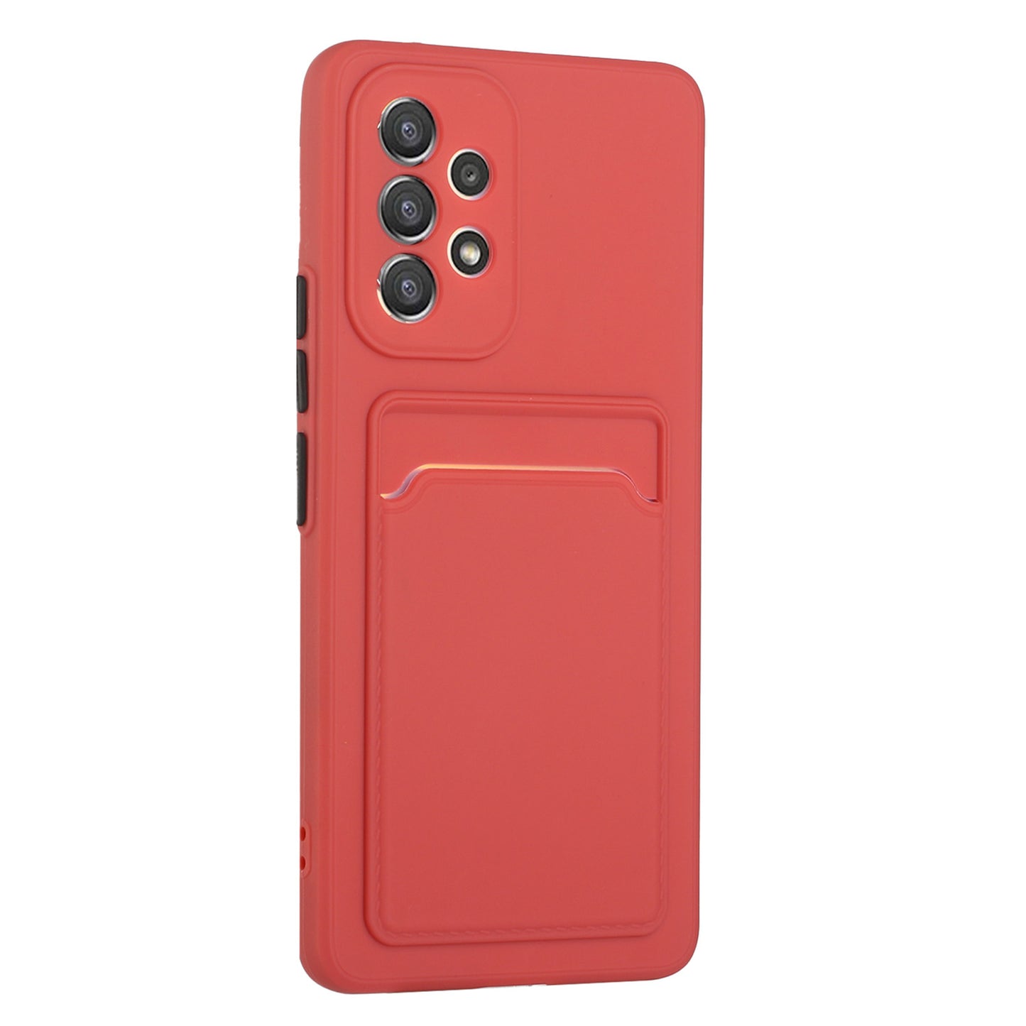 For Samsung Galaxy A53 5G Card Holder Slot Soft TPU Shockproof Anti-Scratch Case Case with Camera Lens Protection