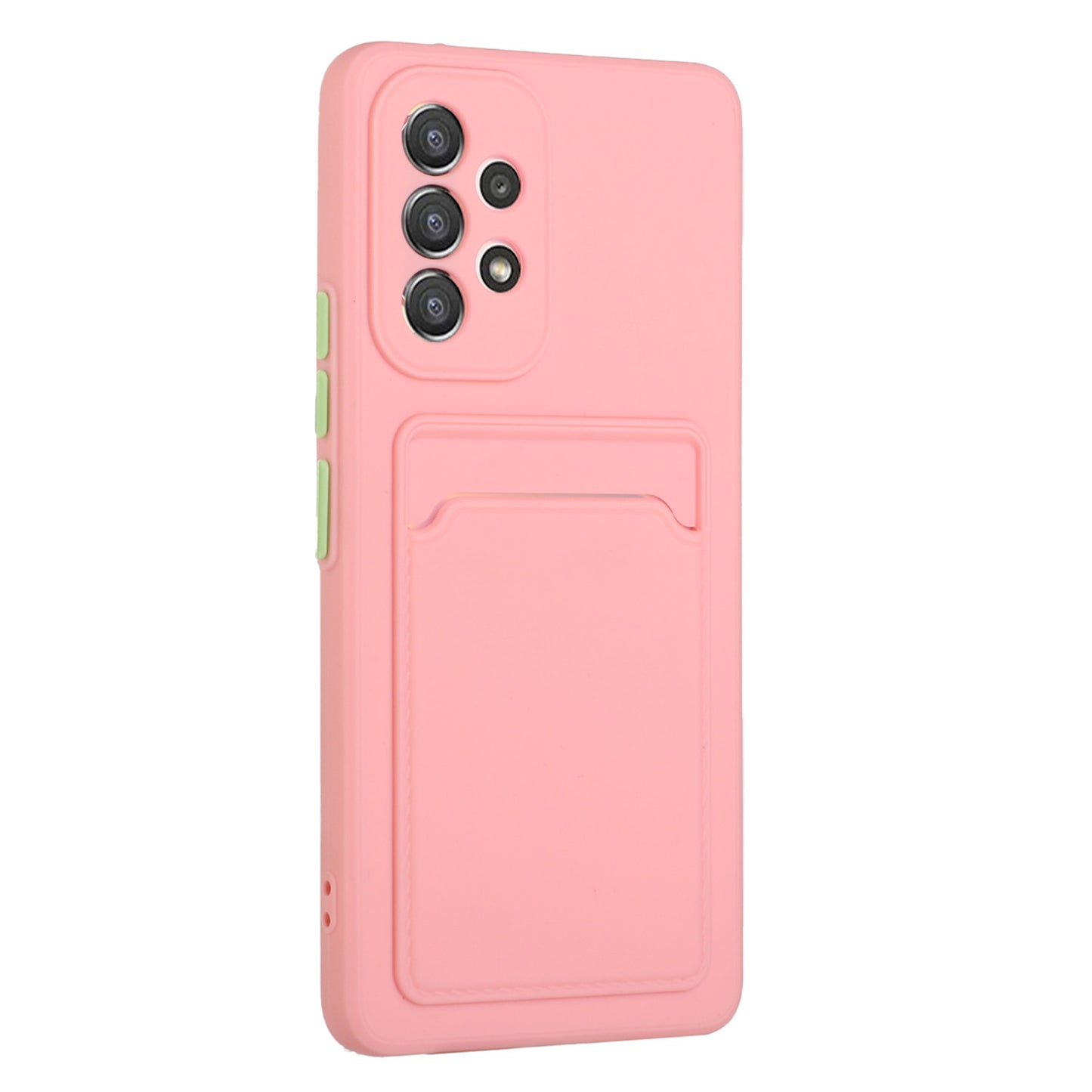 For Samsung Galaxy A53 5G Card Holder Slot Soft TPU Shockproof Anti-Scratch Case Case with Camera Lens Protection
