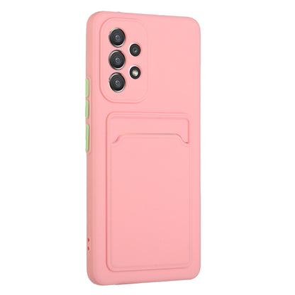 For Samsung Galaxy A53 5G Card Holder Slot Soft TPU Shockproof Anti-Scratch Case Case with Camera Lens Protection