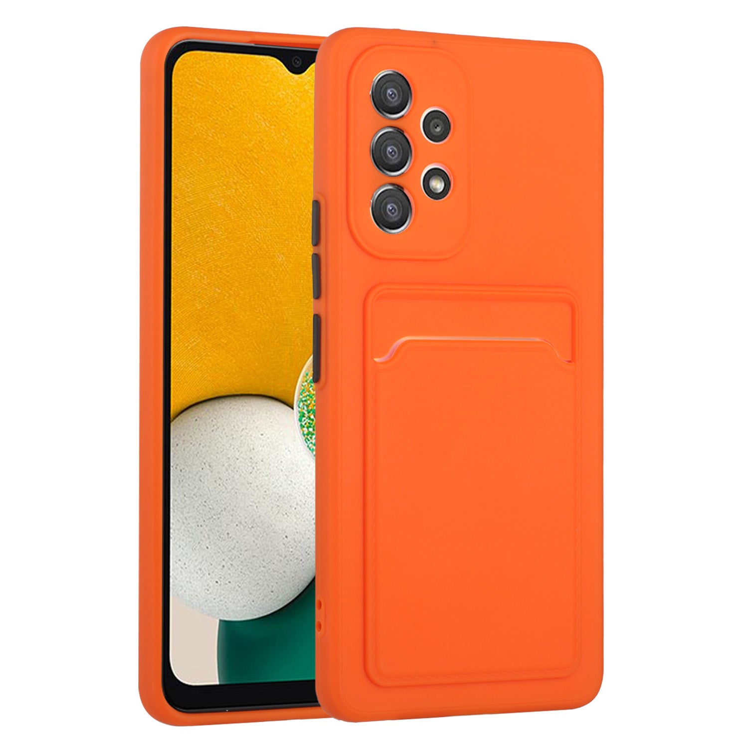 For Samsung Galaxy A53 5G Card Holder Slot Soft TPU Shockproof Anti-Scratch Case Case with Camera Lens Protection