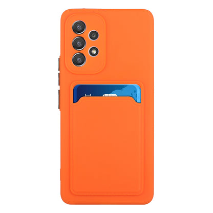 For Samsung Galaxy A53 5G Card Holder Slot Soft TPU Shockproof Anti-Scratch Case Case with Camera Lens Protection