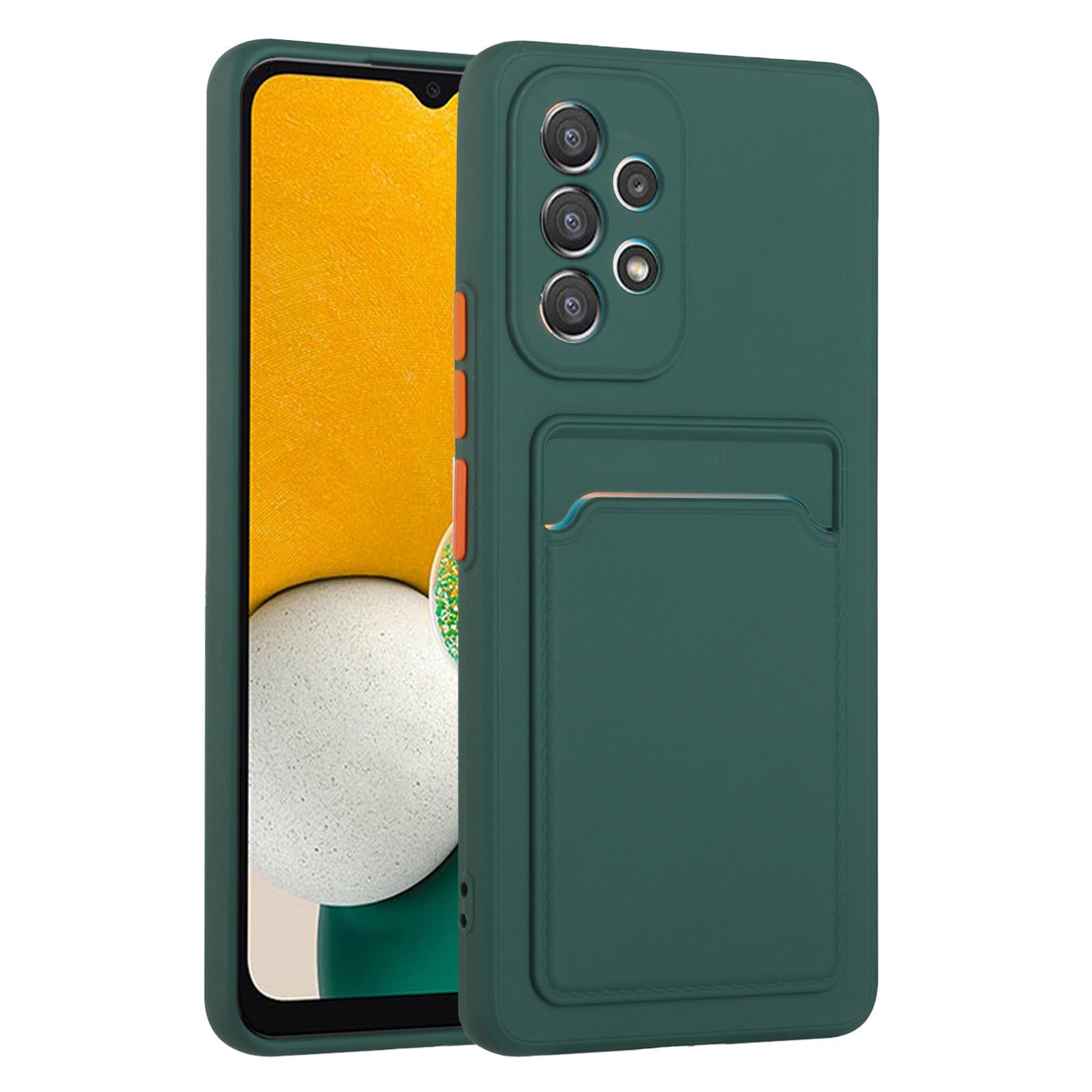 For Samsung Galaxy A53 5G Card Holder Slot Soft TPU Shockproof Anti-Scratch Case Case with Camera Lens Protection