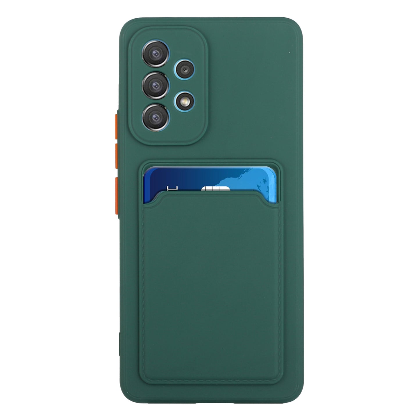 For Samsung Galaxy A53 5G Card Holder Slot Soft TPU Shockproof Anti-Scratch Case Case with Camera Lens Protection
