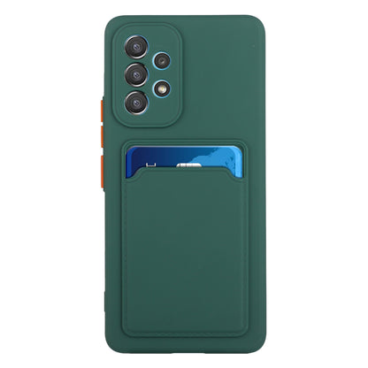 For Samsung Galaxy A53 5G Card Holder Slot Soft TPU Shockproof Anti-Scratch Case Case with Camera Lens Protection