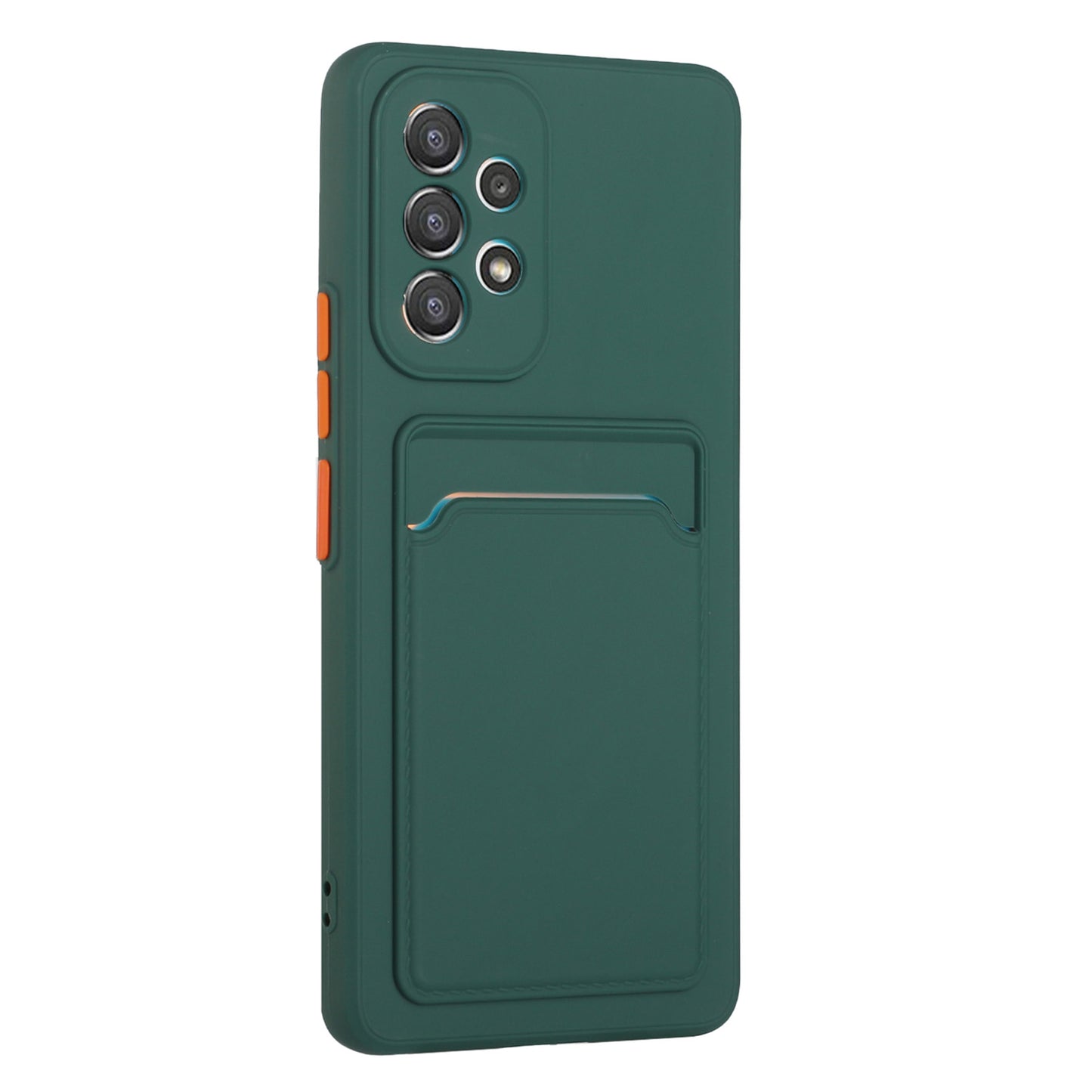 For Samsung Galaxy A53 5G Card Holder Slot Soft TPU Shockproof Anti-Scratch Case Case with Camera Lens Protection