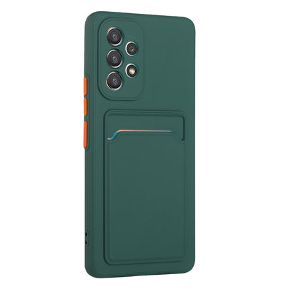 For Samsung Galaxy A53 5G Card Holder Slot Soft TPU Shockproof Anti-Scratch Case Case with Camera Lens Protection
