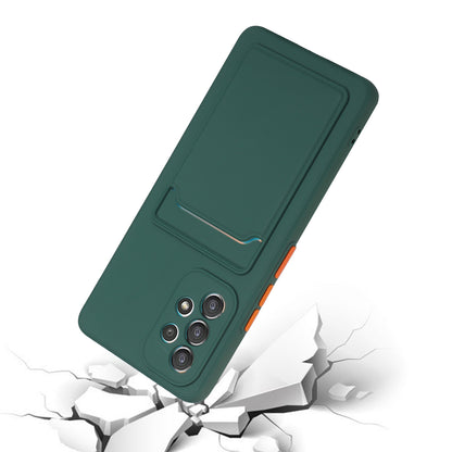 For Samsung Galaxy A53 5G Card Holder Slot Soft TPU Shockproof Anti-Scratch Case Case with Camera Lens Protection