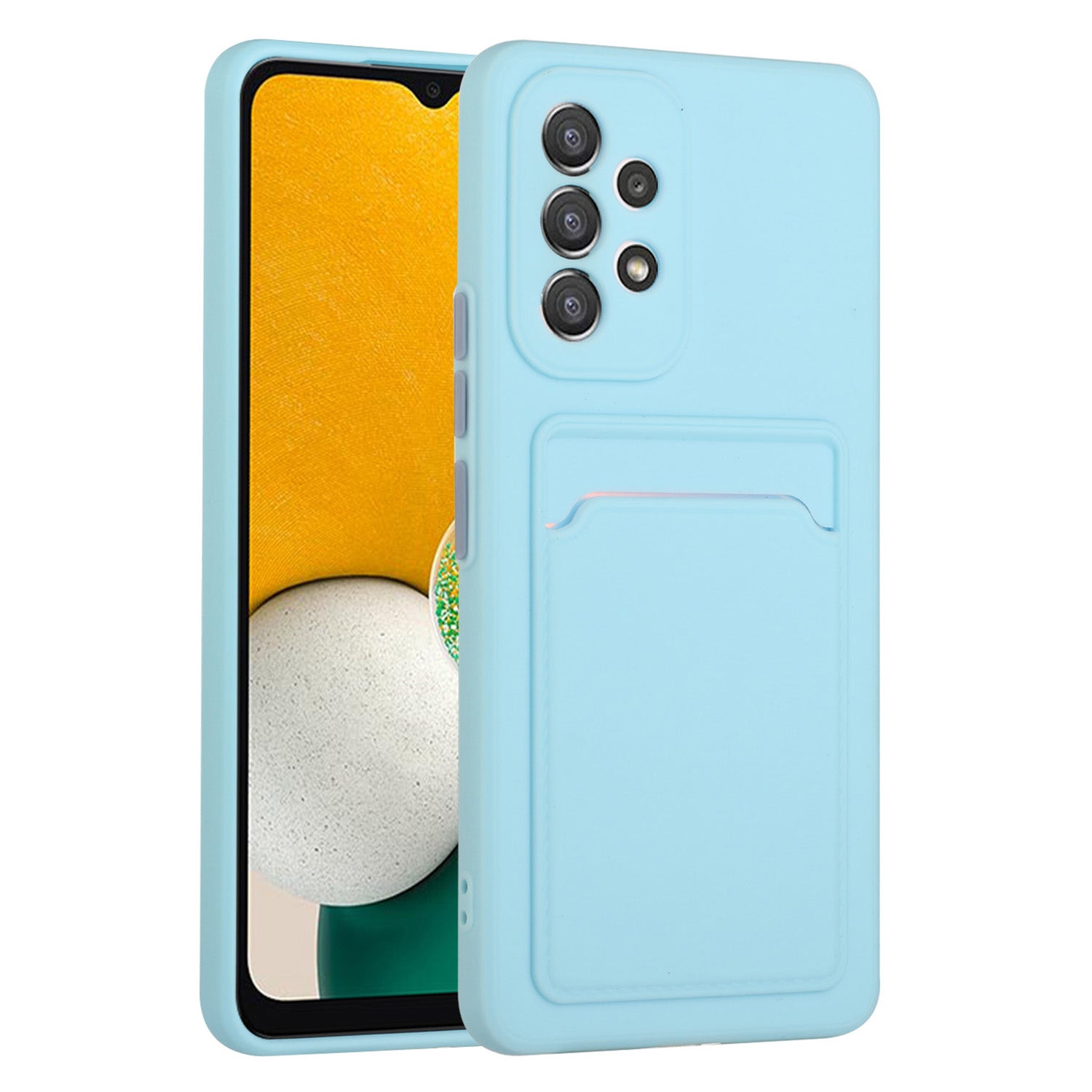 For Samsung Galaxy A53 5G Card Holder Slot Soft TPU Shockproof Anti-Scratch Case Case with Camera Lens Protection