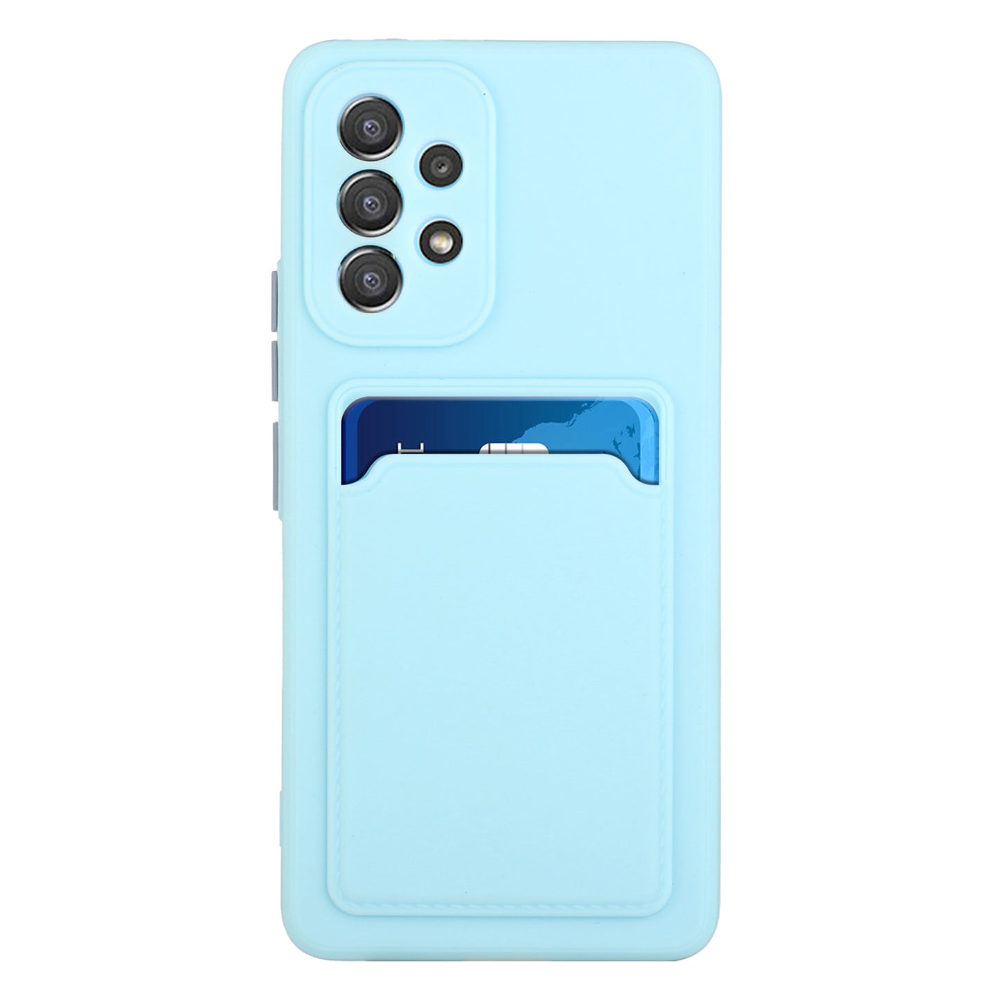 For Samsung Galaxy A53 5G Card Holder Slot Soft TPU Shockproof Anti-Scratch Case Case with Camera Lens Protection
